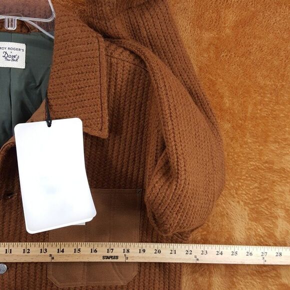 ROY ROGERS X DAVE'S NEW YORK Jacket Mens Small Brown Wool Knit Work Jacket $585 - Picture 6 of 7